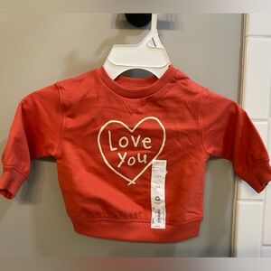 Little Co Red Love You Kids Sweatshirt / Size 3m / NWT